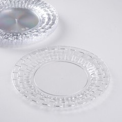 Plastic CLEAR with Basketweave 7″ PLATES Disposable Party Wedding WHOLESALE