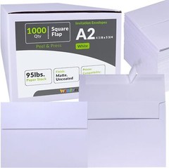 Winlyn 1000 Pcs Bulk A2 Invitation Envelopes in 1000 pcs white, White