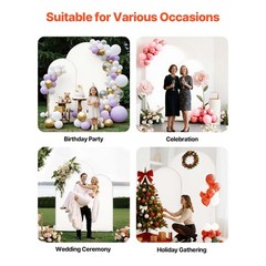 Uimoso Wedding Arch Backdrop Stand Metal Frame 7.2 ft 6 ft Set of 2 with Cover