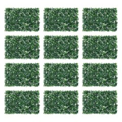 12Pcs Artificial Plant Hedge Grass Mat Greenery Wall Fence Panel Background