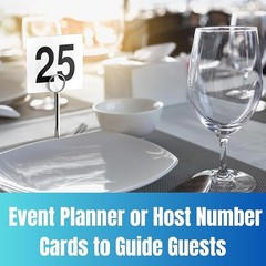 Plastic Table Number Cards 4″ x 4″ – Double-Sided Number Signs with Bold Black
