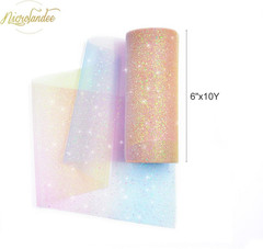 Rainbow Glitter Tulle Rolls 6 Inch X 10 Yards Shimmer Color for Table Runner Cha