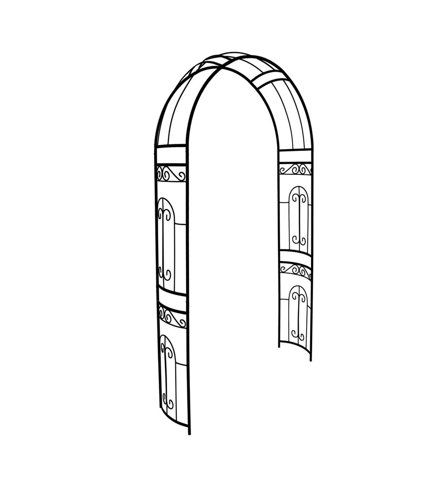 Metal Garden Arbor Wedding Arch 95.3″ H x 45″ W, Heavy Duty Rustproof Iron Pe…