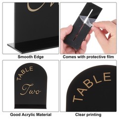 10pcs Black Arch Sign with Stand, 5″x7″ Table Number Holders(Numbers 1-10)