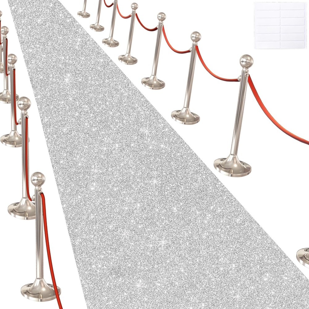 Glitter Carpet Runner for Party -200 GSM Thickness Non-Woven Fabric Runner Ru…