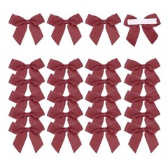 24Pcs Mini Grosgrain Ribbon Bow 2″ Self Adhesive Flower Bows Deep Red
