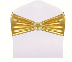 100 Spandex Stretch Chair Sashes Bow with Slider Buckle Wedding NW