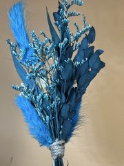 Blue Boho Dried Flower Arrangement Wedding Party Decor Gift White Hydrangea
