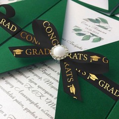 Graduation Ribbon Class of 2026 for Flower Bouquet Black black