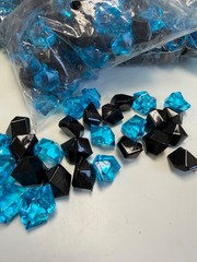 Decorative Acrylic Crystal Gems Colors Ice Rocks black and blue 1 lb