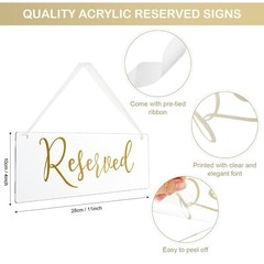 6 Pcs Reserved Signs for Wedding Chairs Reserved Chair Signs Reserved Hanging…