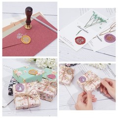 CRASPIRE Twinkle Star Wax Seal Stamp Four-Pointed Stars Vintage Sealing Wax S…