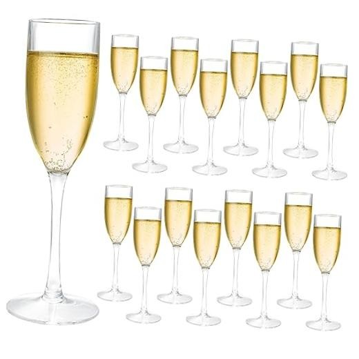 16 Pack Acrylic Champagne Flute, 5 Oz Clear Plastic Champagne Glasses