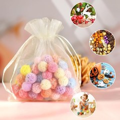 Versatile 100 Organza Bags in Pastel Yellow – Sleek Satin Drawstring Design