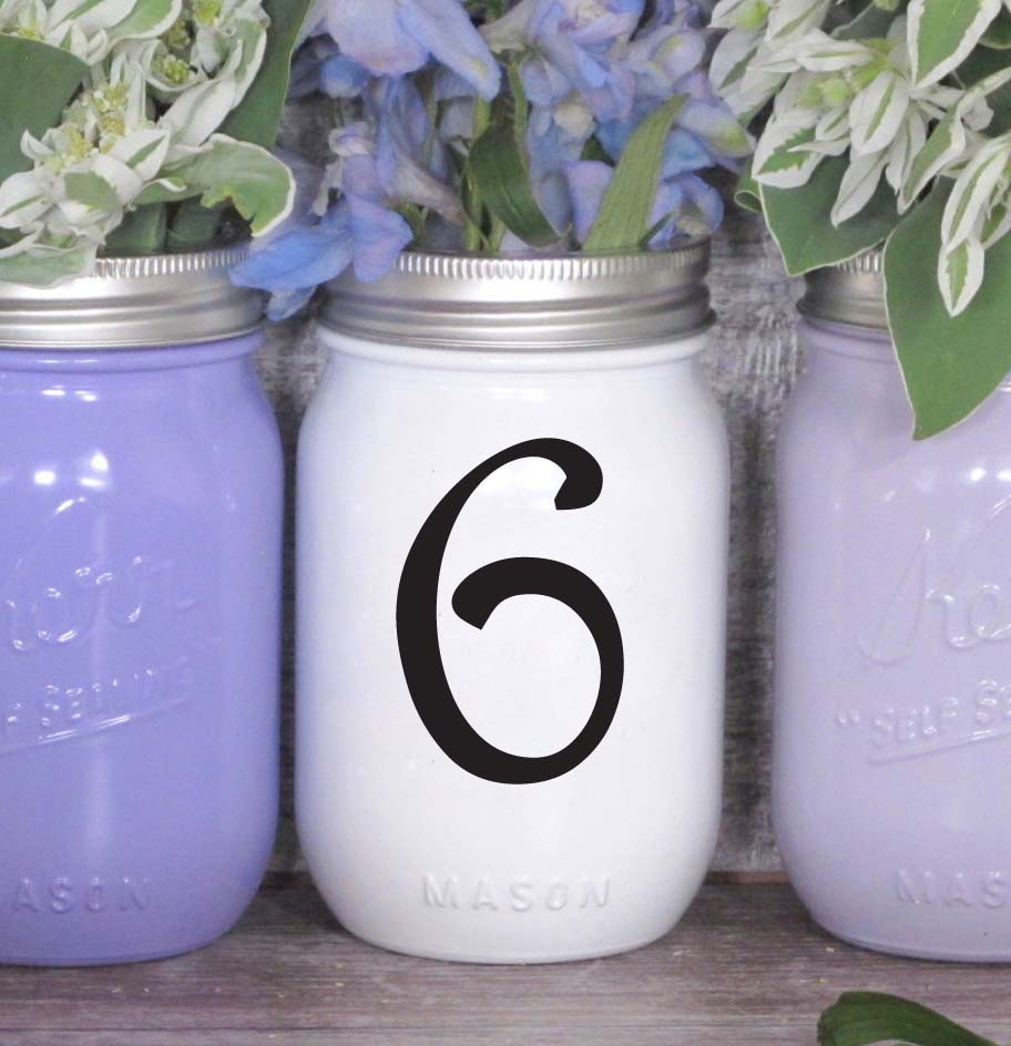 Wedding Table Numbers 1-10,15,20,or 25 Centerpiece Vinyl Sticker Decals (e)
