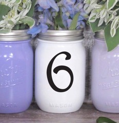 Wedding Table Numbers 1-10,15,20,or 25 Centerpiece Vinyl Sticker Decals (e)