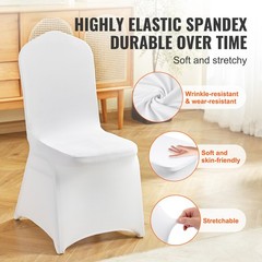 Uimoso 150PCS White Stretch Spandex Folding Chair Covers for Wedding PartyDining