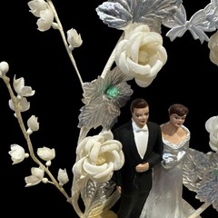 Vintage Mid Century 1960s Wedding Cake Topper Plastic 7″ Coast Novelty HTF