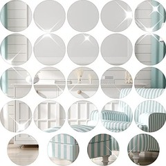 Set of 24 Acrylic Round Mirror Plate Circle Mirror Trays Wedding 12 Inch