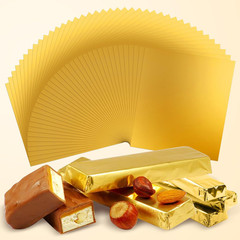 100Pcs Chocolate Bar Wrappers, 6″ X 7.5″ Gold Candy Bar Wrappers for Homemade Al