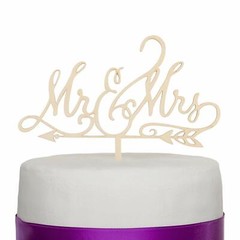Mr & Mrs Wooden Arrow Wedding Cake Topper Decoration