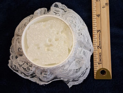 Vintage Lomey Floral Foam Bouquet Holder Base White Lace Collar 0.07lb
