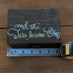 Studio His & Hers Lockable Wooden Ring Bearer Box Wedding ‘And the Two Become O…