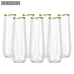 Plastic Stemless Champagne Flutes – Disposable Unbreakable 9 Oz 30 Clear
