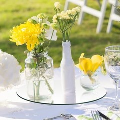18 Pack Round Mirrors for Centerpieces, Circle Mirror Centerpieces for 12inch