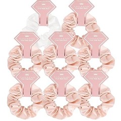 Satin Bridesmaid Scrunchies Bridesmaid Proposal Gifts Set of 8 Light Champagne
