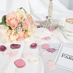300 Pcs Silk Rose Petals, Blush Pink, Wedding Table Confetti