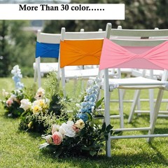 MDS Pack of 25 Spandex Chair Sashes Bows Elastic Stretch Dining Chair Bands T…
