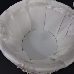 Flower Girl White Small Basket Pearls and Rhinestones Wedding Embellished UNIQUE