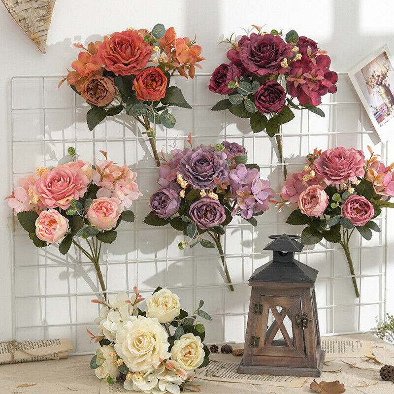 Artificial Peony Flowers Silk Fake Flower Wedding Party Home Decoration Bouquet