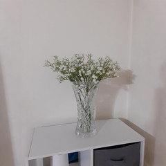 7-Pcs 21” Secure-Stem Realistic Artificial White Babys Breath (Gypsophila) Flowe