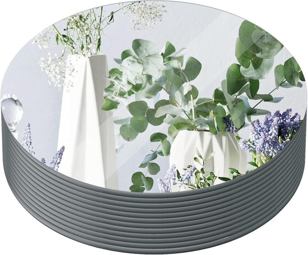 12″ Round Mirror Centerpieces Tables 12Pcs Glass Mirror Trays Wedding Party
