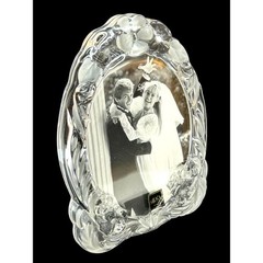 Mikasa Crystal Wedding Photo Frame Oval 8.75″ x 6.25 Tabletop Floral
