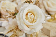 Champagne Boutonniere for Men Wedding, Set of 6, Groom and Best Man Boutonnie…