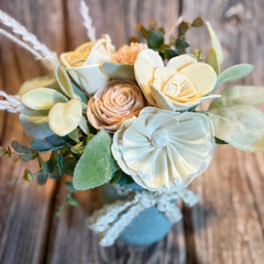 Sola Wood Wedding Floral Centerpieces Set of 3 Mason Jar Bridal Shower Decor