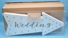 Wedding Directional Sign Wall Arrow w/ LED Lights / Pack of 3 / 14.5″L x 5.5″H