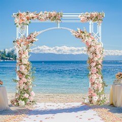 258CM Tall Metal Wedding Arch Backdrop Stand fr Party Celebration Garden Trellis