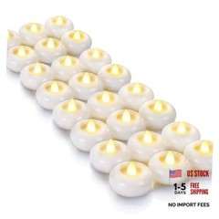 24Pack 2” Flameless Led Floating Candles, 200 Hour White base (24 Pack)