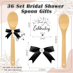 Jingmore 36 Set Bridal Shower Party Favors Bamboo Black Ribbon Black Star