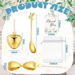 25 Piece Bridal Bouquet Tea Party Favors Tea Spoons Heart Infuser Bulk Balls
