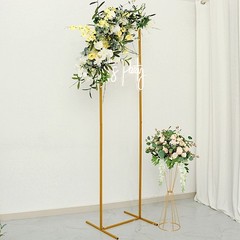 7 ft GOLD Rectangular Metal Floral Display Frame Wedding BACKDROP STAND Party