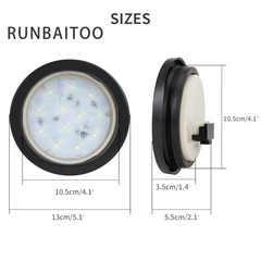2 Pack 4 Inch Round LED Trailer Reverse Lights, 12 LEDs with Clear Lens, White