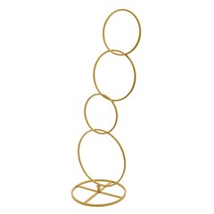Gold Metal Round Hoop Flower Stand, Detachable Backdrop for Weddings