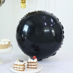 6 White Gold Black Round Crown Star Mylar Foil Balloons Set Party Decorations