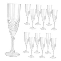 Pcs Plastic Champagne Flutes,Champagne Glasses Bulk, Made of Durable 12 White