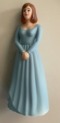 VINTAGE 5 WHITE BRIDESMAIDS IN BLUE GOWNS OLD STOCK CAKE TOPPERS’ NEW-FREE SHIP